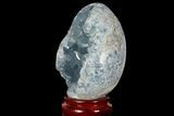 Crystal Filled Celestine (Celestite) Egg Geode - Madagascar #98777-1